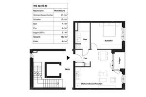 Großzügig geschnittene 2-Zimmer-Wohnung mit Einbauküche und Loggia im Neubauquartier Deiker Höfe! – Am Hain 53, 40468 Stockum, Düsseldorf – Vorschaubild 2