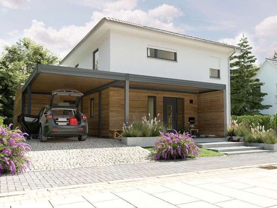 Strassenansicht SW Carport..