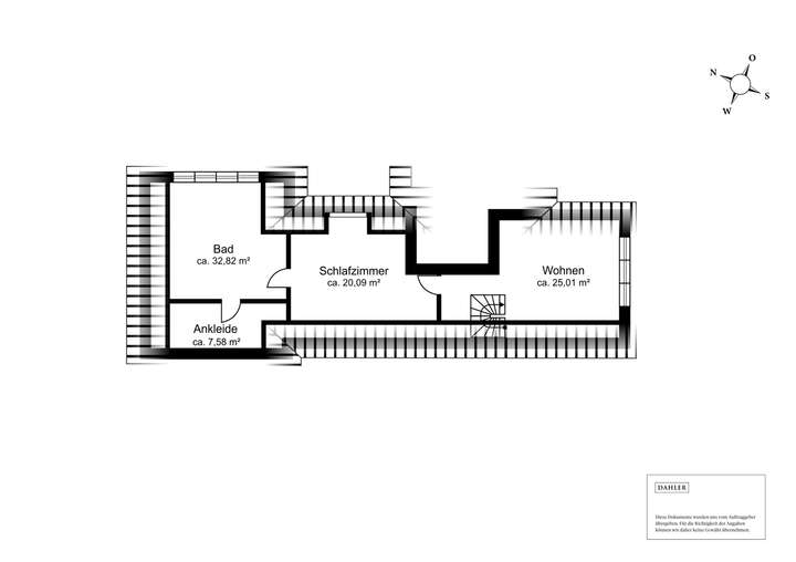 Der Grundriss im Obergeschoss