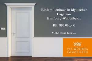Modernisiertes Einfamilienhaus mit Einliegerwohnung, in idyllischer Lage von Hamburg-Wandsbek...