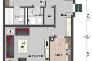 Modernisierte 2,5-Zimmer-ETW mit Balkon und Keller in Glinde - Wentzel Dr. – Die vollständige Adresse der Immobilie erhältst du vom Anbieter., 21509 Glinde – Vorschaubild 3