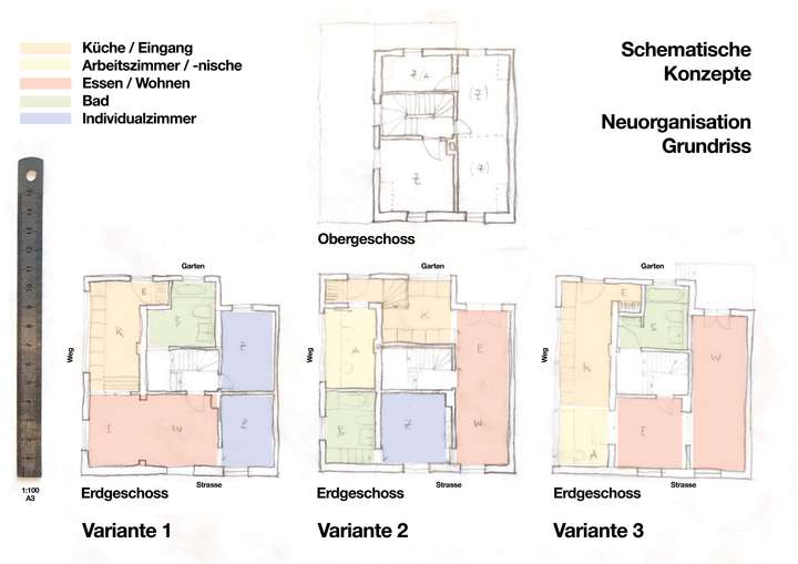 3 Variantenskizzen Umbau
