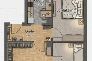 Attraktive 3-Zimmer-Wohnung mit Balkon in Braunschweig – Cellerstr. 94, 38114 Westliches Ringgebiet, Braunschweig – Vorschaubild 4
