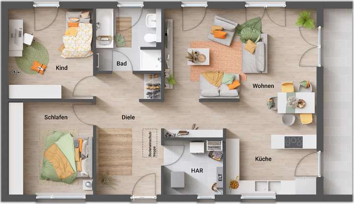 Grundriss Bungalow 100 Novo