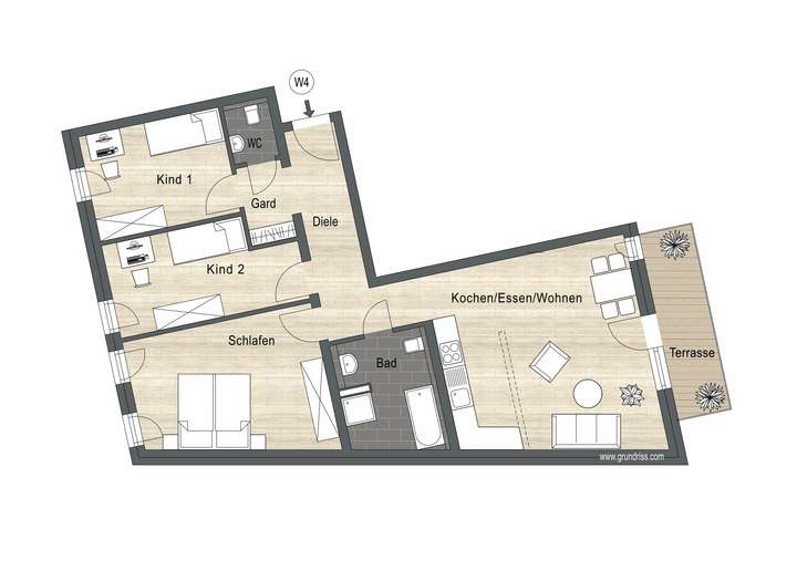 Grundrissplan WE Nr. 4
