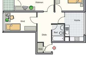 Demnächst frei! 3-Zimmer-Wohnung in Kreuztal – Eggersten Ring 28, 57223 Kreuztal – Vorschaubild 1