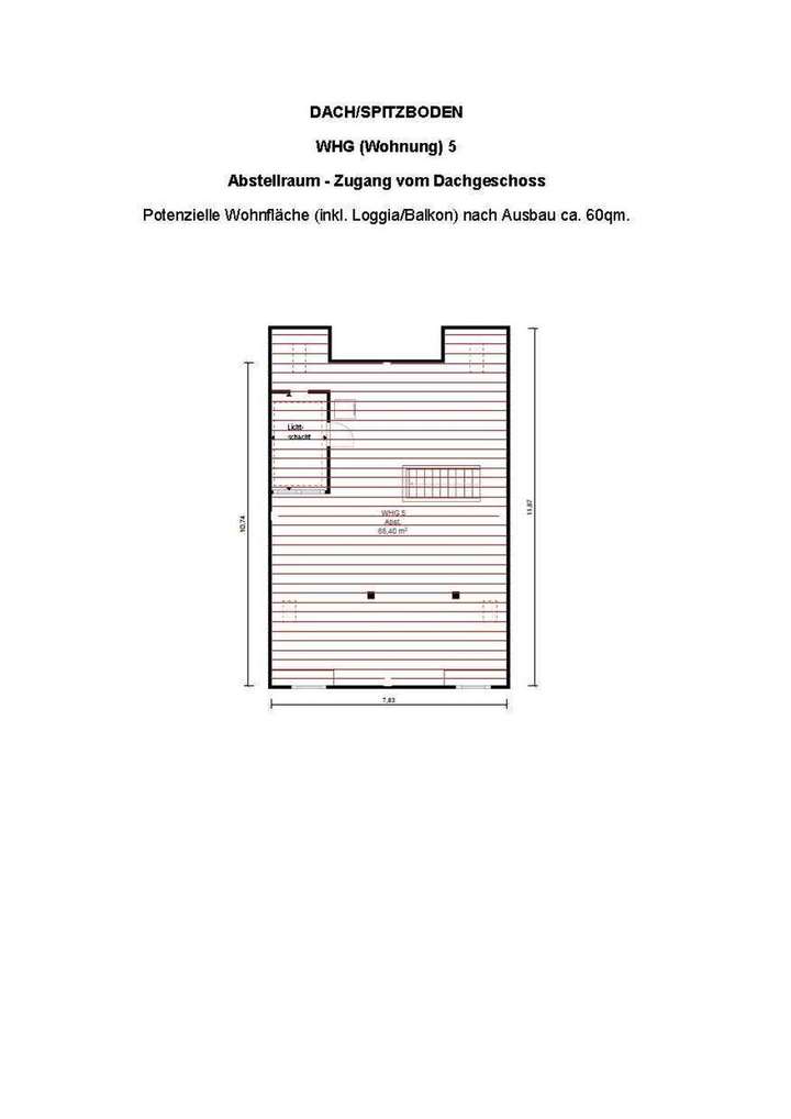 Grundriss Abstellraum Dachgesc