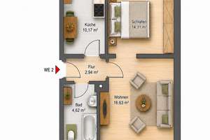 Charmante Erdgeschoss 2-Zimmer-Eigentumswohnung mit 51 m² Wohnfläche inkl. Balkon & Kellerabteil – 50999 Sürth, Köln – Vorschaubild 20
