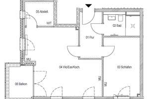 Einziehen und Wohlfühlen - 2-Zi, 59m² und großzügiger Balkon ! WBS erforderlich ! – Athanasius-Kircher-Straße 19, 97074 Frauenland, Würzburg – Vorschaubild 5