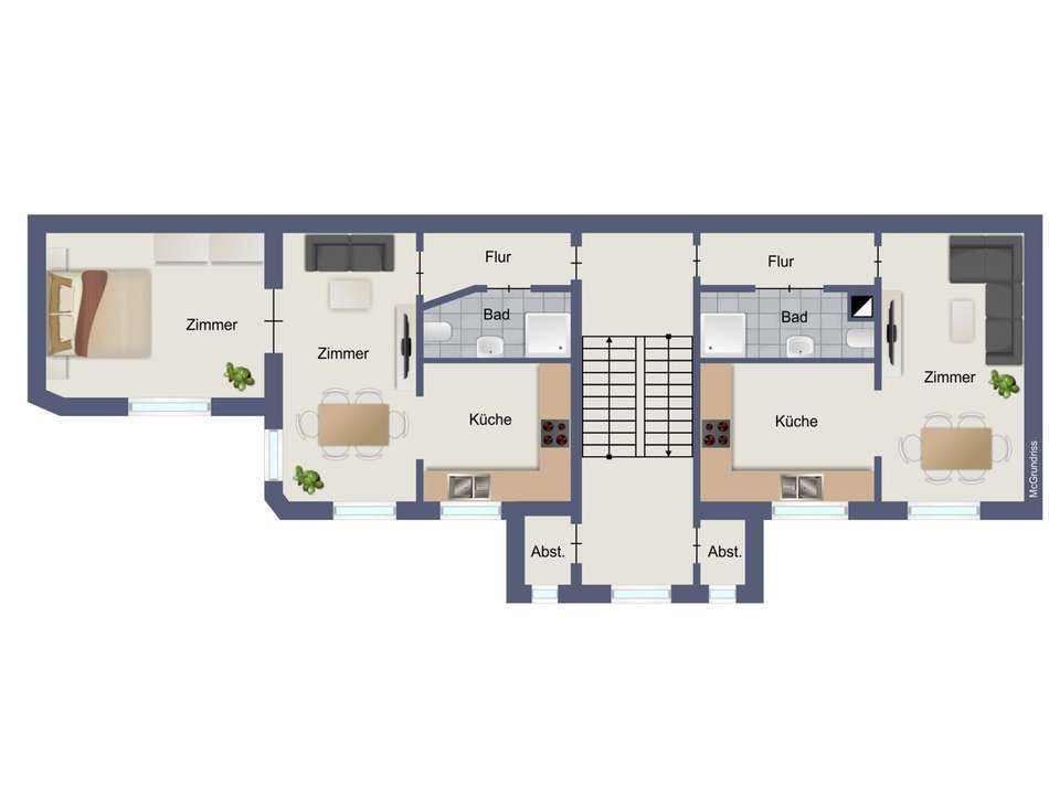 Seitenhaus 1. u. 2. OG