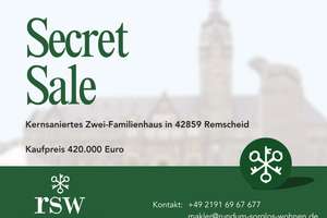 Secret-Sale
Kernsaniertes Zwei-Familienhaus in Remscheid