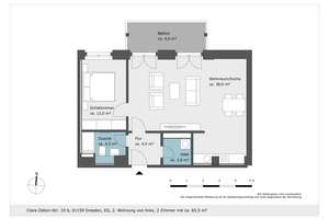 Neubau! Großzügige 2-Raumwohnung! – Clara-Zetkin-Str. 33b, 1159 Löbtau-Süd, Dresden – Vorschaubild 2