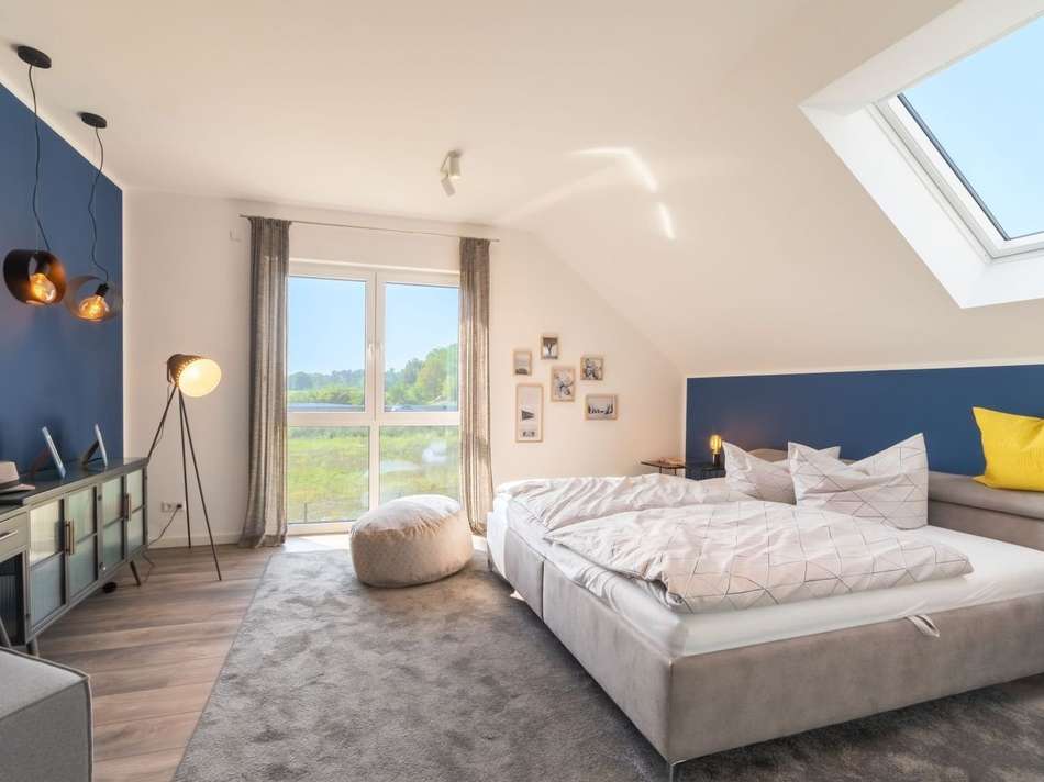 blaues Schlafzimmer