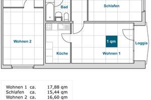 Studenten aufgepasst: WG-geeignete 3-Raumwohnung mit Einbauküche! – Michelangelostr. 2, 1217 Räcknitz/Zschertnitz, Dresden – Vorschaubild 2