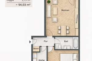 Gepflegte 2-Zimmer-Wohnung mit sonniger Loggia – Bingener Straße 1, 80993 Alt-Moosach, München – Vorschaubild 11