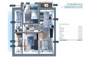 Erstbezug nach Sanierung: Hochwertige 2,5-Zimmer-Wohnung mit Balkon, Parkett und Fußbodenheizung – Klingenstraße 49, 4229 Kleinzschocher, Leipzig – Vorschaubild 22