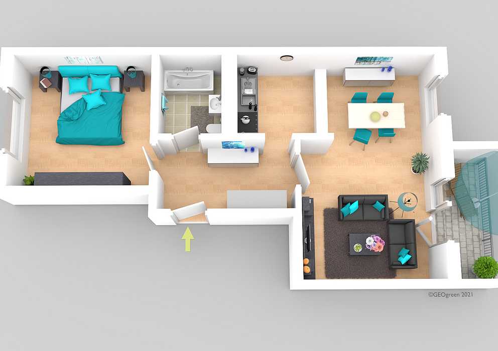 2-Zimmer-Wohnung mit Balkon