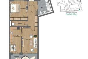 antaris Immobilien GmbH **Traumhafte Erdgeschosswohnung mit Terrasse und 2-Zimmern** – Die vollständige Adresse der Immobilie erhältst du vom Anbieter., 99085 Krämpfervorstadt, Erfurt – Vorschaubild 8