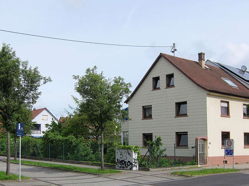 Sicht vom Herman Meizer Park