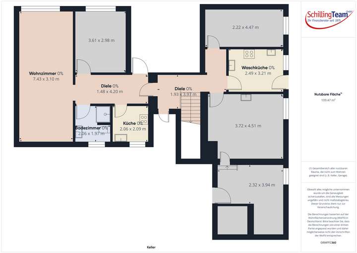 Grundriss Keller 1 Zimmer fehl