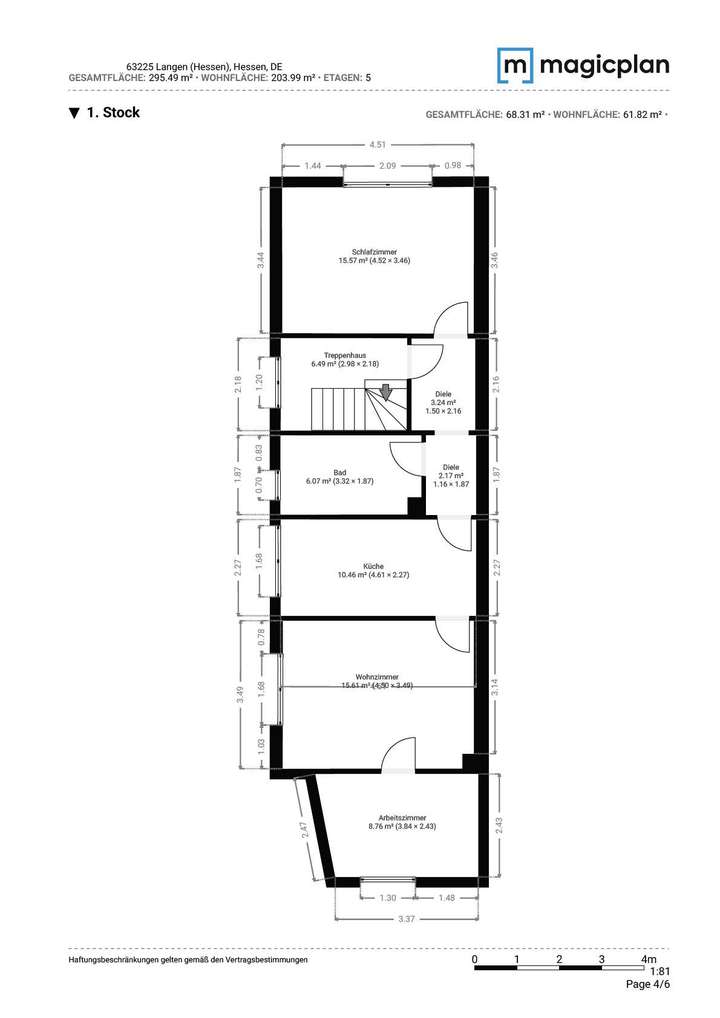 Grundriss Obergeschoss Exposé