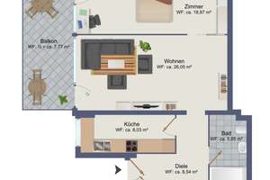 Charmante und helle 2-Zimmer-Wohnung mit Balkon in Westausrichtung gelegen in Hamburg Rahlstedt – Die vollständige Adresse der Immobilie erhältst du vom Anbieter., 22147 Rahlstedt, Hamburg – Vorschaubild 20