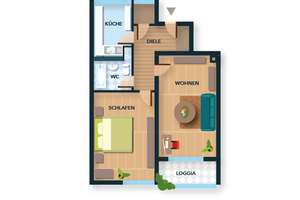 RESERVIERT: Gut geschnittene 2-Zimmer Wohnung mit Loggia in Röthenbach-West, sofort frei – Hesselbergring 5, 90449 Röthenbach West, Nürnberg – Vorschaubild 8