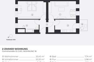 Preisnachlass sichern: Vermietete 2-Zimmerwohnung mit Balkon & Wannenbad an der Rummelsburger Bucht – Corinthstraße 53, 10245 Friedrichshain, Berlin – Vorschaubild 16