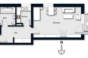 „Wohnen über den Dächern von München-Fürstenried“ – Helle 1-Zimmer-Wohnung mit Balkon und Fernblick – Allgäuer Straße 102, 81475 Fürstenried-West, München – Vorschaubild 26
