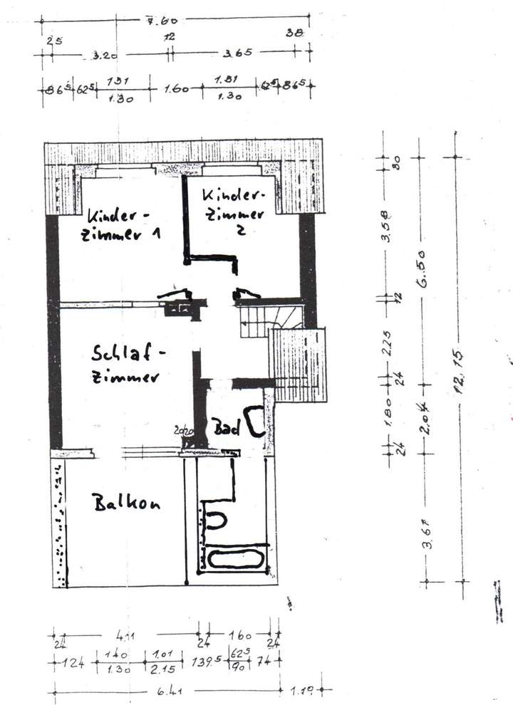 Skizze zweite Etage