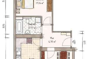 Vermietete Zwei-Zimmer-Wohnung im charmanten Altbau in Leipzig-Gohlis-Mitte – Die vollständige Adresse der Immobilie erhältst du vom Anbieter., 4157 Gohlis-Mitte, Leipzig – Vorschaubild 13