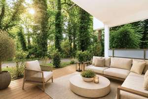 Traum im Grünen: Großzügige, modernisierte 2-Zimmer-Erdgeschosswohnung mit Terrasse – Isartalstraße 45a, 80469 Dreimühlen, München – Vorschaubild 1