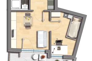 Helle 2-Zimmer Wohnung in Nähe der Uni-Hohenheim – Welfenstraße 82, 70599 Birkach-Süd, Stuttgart – Vorschaubild 6