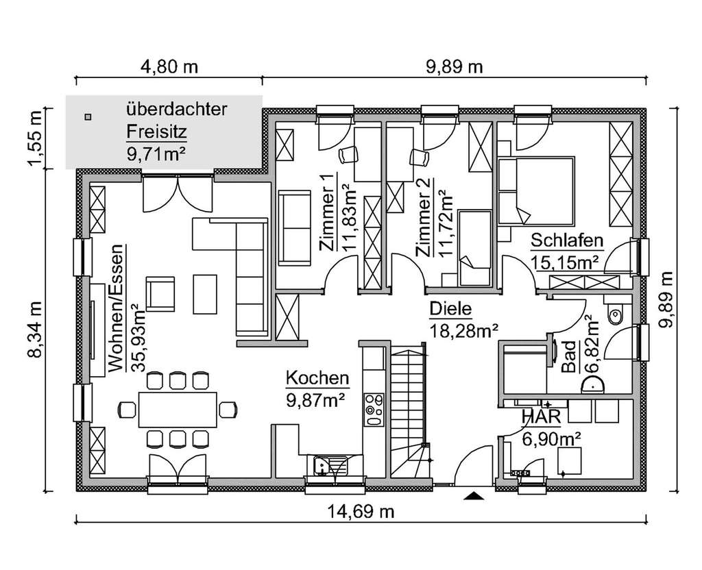 Immobilie in Coppenbrügge - 1,5-Geschosser SCANHAUS SH 210 inkl. Grundstück - Bild 2