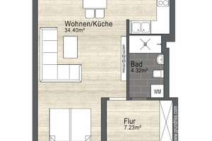 Möbliertes 1-Zimmer-Apartment in Haidhausen – ruhig zum Innenhof gelegen – Die vollständige Adresse der Immobilie erhältst du vom Anbieter., 81677 Steinhausen, München – Vorschaubild 5