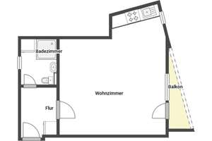 Zentral und bezugsfrei: Möbliertes 1 Zimmerappartement in Unterbilk direkt am Medienhafen – Die vollständige Adresse der Immobilie erhältst du vom Anbieter., 40219 Unterbilk, Düsseldorf – Vorschaubild 9