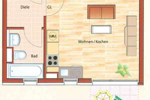 Ruhige 1-Zi-Whg. Werinherstraße, möbliert inkl. neuer Küche – Die vollständige Adresse der Immobilie erhältst du vom Anbieter., 81541 Balanstraße-West, München – Vorschaubild 7
