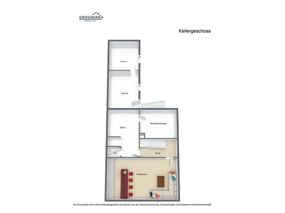 Kellergeschoss - 3D Grundriss