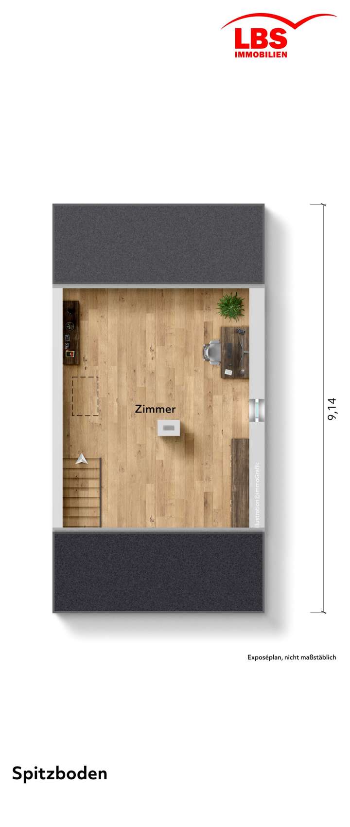 Grundriss Spitzboden (Nutzflä