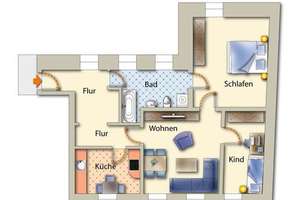 3 Räume in der Altstadt – Nonnengasse 23, 9599 Freiberg – Vorschaubild 2
