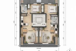 Genehmigter DG-Rohling in Düsseldorf-Heerdt - zwei Mal ca. 47 m² - jeweils nur 59.000 €