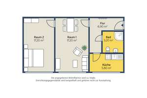 Seniorenfreundliche 2-Raum-Wohnung mit Dusche und Aufzug – Georgiring 9, 4103 Zentrum-Ost, Leipzig – Vorschaubild 2