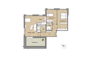 lichtdurchflutete Penthousewohnung mit offener Wohnküche,2 Bädern, Ankleidezimmer und Dachterrasse