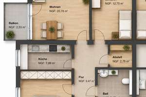 Tolle 3-Raum Wohnung auf dem Kaßberg mit Süd-Westbalkon – Andrepark 1, 9112 Kaßberg, Chemnitz – Vorschaubild 3