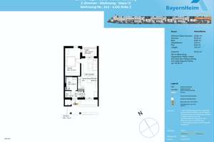 Wohnungstyp 2 Zimmer, 53 qm, 2 Pers. (nur ältere Menschen mit Wohnberechtigungsschein EK-Stufe II) – Lorenz-Hagen-Straße 9, 90461 Glockenhof, Nürnberg – Vorschaubild 2