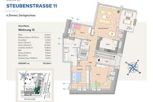 Großzügige 4-Raum-Dachgeschosswohnung mit Süd-West-Ausrichtung – Steubenstraße 11, 40599 Reisholz, Düsseldorf – Vorschaubild 4