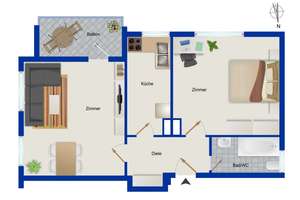 Gepflegte 2-Zimmer-Wohnung mit Südbalkon in der Nähe vom Mittellandkanal in Hannover-Vinnhorst – Die vollständige Adresse der Immobilie erhältst du vom Anbieter., 30419 Vinnhorst, Hannover – Vorschaubild 14