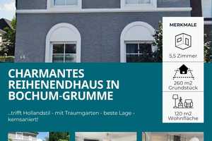 Charmantes Reihenendhaus trifft Hollandstil - mit Traumgarten - beste Lage - kernsaniert! – Volmestraße 44, 44807 Bochum – Vorschaubild 1