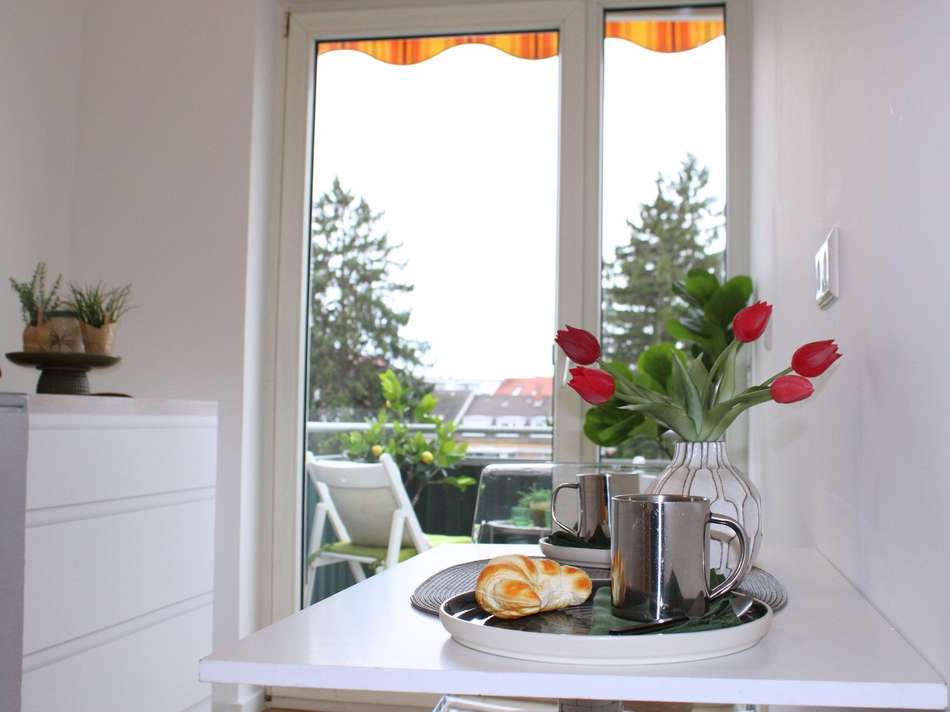 Blick zum Balkon