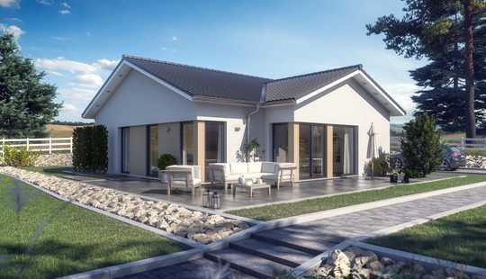 Bild von Moderner Satteldach-Bungalow, Schlüsselfertig als EFH 40plus incl. Solaranlage und Speicher